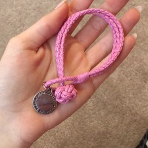 Pink Vera Bradley 3Strand Braided Leather Bracelet